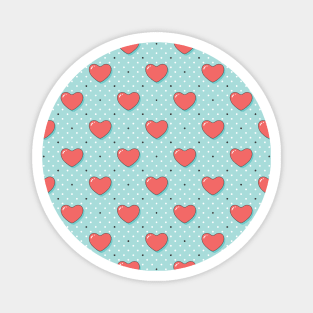 Polka Dots And Pink Hearts Magnet